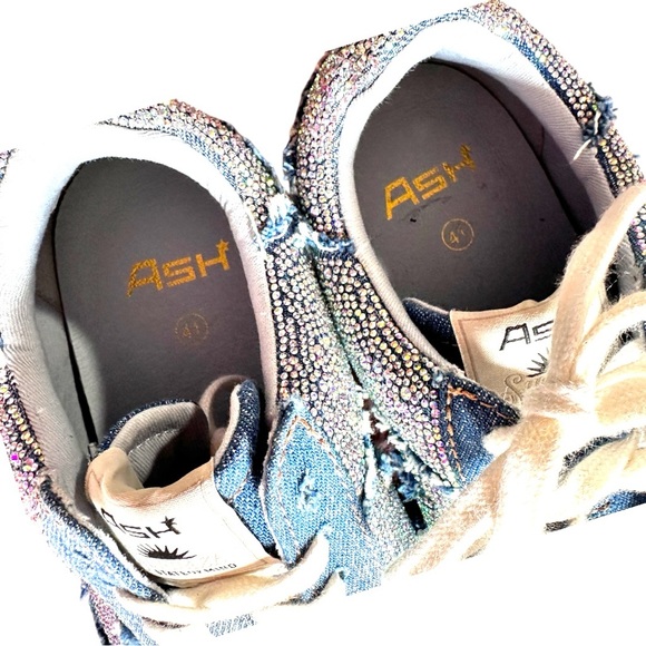 Women's Blue Malibu Strass Crystals Sneakers (Sz 41 / Fits 10-10.5) (NWOT) - Picture 3 of 11